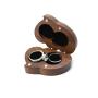 Double love proposal ring boxes black walnut solid wood pair ring jewelry storage boxes diamond ring boxes laser MR+MRS