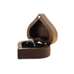 Forever Love embossed love engagement ring pair ring boxes laser laser black walnut wood ring box