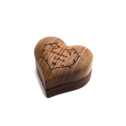 Forever Love embossed love engagement ring pair ring boxes laser laser black walnut wood ring box