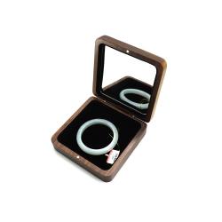 Jewelry set boxes walnut bracelet jewelry wooden boxes laser ogo bracelet packaging acrylic with mirror