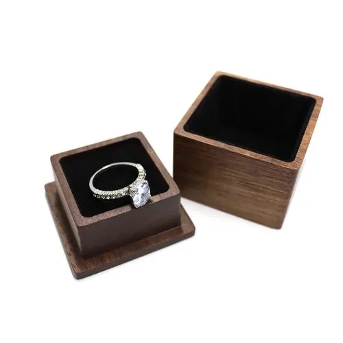 Wooden boxes walnut heaven and earth cover jewelry storage proposal ring pair ring jewelry diamond ring gift boxes jewelry box Wooden boxes walnut heaven and earth cover jewelry storage proposal ring pair ring jewelry diamond ring gift boxes jewelry box