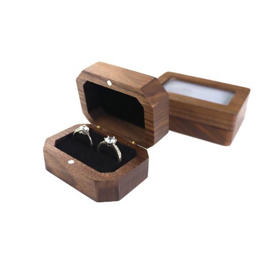 Wedding proposal pair ring boxes black walnut solid wood diamond ring ring boxes jewelry packaging wooden boxes ear stud earring box