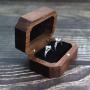 Wedding proposal pair ring boxes black walnut solid wood diamond ring ring boxes jewelry packaging wooden boxes ear stud earring box