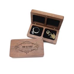 MR+MRS Laser Laser Square Ring Small Jewelry Storage Gift Boxes Necklace Stud Earrings Jewelry Solid Wood Packaging