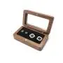 Factory direct jewelry packaging boxes solid wood black walnut earrings earrings earrings jewelry boxes storage window