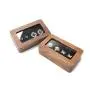 Factory direct jewelry packaging boxes solid wood black walnut earrings earrings earrings jewelry boxes storage window