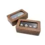 Factory direct jewelry packaging boxes solid wood black walnut earrings earrings earrings jewelry boxes storage window