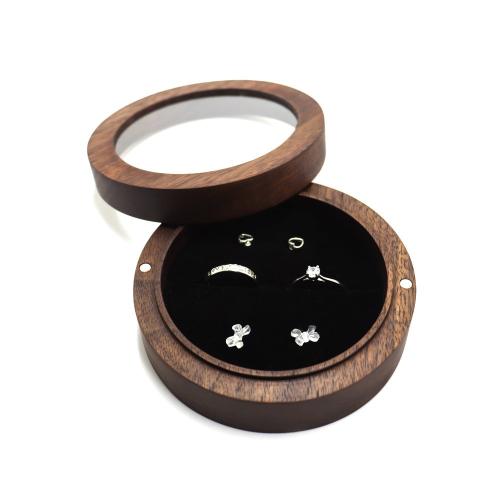 Large round diamond ring pair ring jewelry packaging boxes jewelry packaging jewelry earrings wooden gift boxes storage ring box