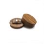 Proposal ring boxes wedding etiquette oval single ring storage boxes simple creative retro wooden buckle diamond ring box