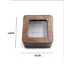 Black walnut flannel ring boxes badge boxes jewelry boxes square log pair ring acrylic jewelry boxes wholesale