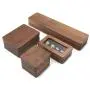 Black walnut jewelry packaging and storage 4-piece small ear stud earrings pendant necklace pair ring set gift box Black walnut jewelry packaging and storage 4-piece small ear stud earrings pendant necklace pair ring set gift box