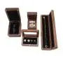 Black walnut jewelry packaging and storage 4-piece small ear stud earrings pendant necklace pair ring set gift box Black walnut jewelry packaging and storage 4-piece small ear stud earrings pendant necklace pair ring set gift box