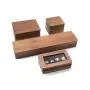 Black walnut jewelry packaging and storage 4-piece small ear stud earrings pendant necklace pair ring set gift box Black walnut jewelry packaging and storage 4-piece small ear stud earrings pendant necklace pair ring set gift box