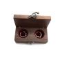 New horn lock copper hinge black walnut pair ring boxes engagement ring ear stud earrings jewelry storage box