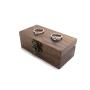 New horn lock copper hinge black walnut pair ring boxes engagement ring ear stud earrings jewelry storage box