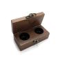 New horn lock copper hinge black walnut pair ring boxes engagement ring ear stud earrings jewelry storage box