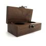 New horn lock copper hinge black walnut pair ring boxes engagement ring ear stud earrings jewelry storage box