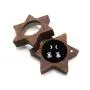 Exquisite Hexagonal Window Small Stud Earrings Ring Pair Ring Jewelry Packaging Boxes Black Walnut Proposal Ring Storage Box