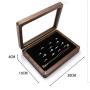 Luxury necklace gold solid wood packaging boxes black walnut large jewelry jewelry boxes ring earrings display storage