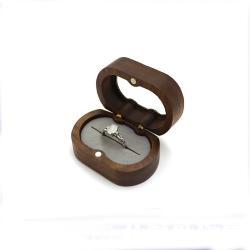 American black walnut solid wood oval jewelry boxes simple portable wooden ring boxes pair ring boxes can engrave LOGO