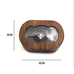 American black walnut solid wood oval jewelry boxes simple portable wooden ring boxes pair ring boxes can engrave LOGO