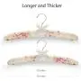GLCON 16 inches Satin Padded Hangers for Sweaters - Thick Padded Clothes Hangers for Women Clothing - Foam Fabric Coat Hangers No Bump Fancy Canvas Covers for Adult Wedding Bridesmaid (Pack of 5)