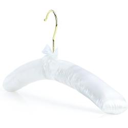 HANGERWORLD 4 Ivory 17inch Classic Satin Padded Hangers for Wedding Dress Non-Slip with Gilt Hook