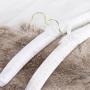 HANGERWORLD 4 Ivory 17inch Classic Satin Padded Hangers for Wedding Dress Non-Slip with Gilt Hook