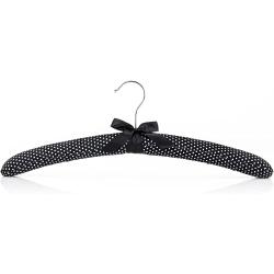 HANGERWORLD 5 Black and White Polka Dot 17inch Satin Padded Top Garment Clothes Coat Hangers