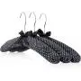 HANGERWORLD 5 Black and White Polka Dot 17inch Satin Padded Top Garment Clothes Coat Hangers HANGERWORLD 5 Black and White Polka Dot 17inch Satin Padded Top Garment Clothes Coat Hangers