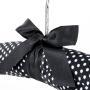 HANGERWORLD 5 Black and White Polka Dot 17inch Satin Padded Top Garment Clothes Coat Hangers