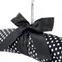 HANGERWORLD 5 Black and White Polka Dot 17inch Satin Padded Top Garment Clothes Coat Hangers HANGERWORLD 5 Black and White Polka Dot 17inch Satin Padded Top Garment Clothes Coat Hangers