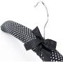 HANGERWORLD 5 Black and White Polka Dot 17inch Satin Padded Top Garment Clothes Coat Hangers