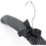 HANGERWORLD 5 Black and White Polka Dot 17inch Satin Padded Top Garment Clothes Coat Hangers HANGERWORLD 5 Black and White Polka Dot 17inch Satin Padded Top Garment Clothes Coat Hangers