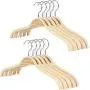 Plywood Bend Wooden Hangers Light Weight Durable Natural Wood Suit/Coat Hanger with Soft Non-Slip Stripes Natural Finish, 10-Pack Plywood Bend Wooden Hangers Light Weight Durable Natural Wood Suit/Coat Hanger with Soft Non-Slip Stripes Natural Finish, 10-Pack