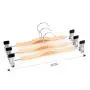 Plywood Bent wood Solid Wooden Light Weight Coat Pant Skirt Hangers with two clips 3-Pack, Natural Finish