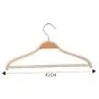 Plywood Bent Wood Solid Wooden Light Weight Coat Shirt Suit Hangers with Non-Slip Pant Bar, 10-Pack, Natural Finish