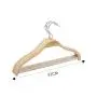 Plywood Bent Wood Solid Wooden Light Weight Coat Shirt Suit Hangers with Non-Slip Pant Bar, 10-Pack, Natural Finish