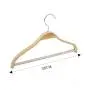 Plywood Bent Wood Solid Wooden Light Weight Coat Shirt Suit Hangers with Non-Slip Pant Bar, 10-Pack, Natural Finish