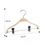 Plywood Bend Wooden Hangers Light Weight Durable Natural Wood Suit/Coat and Pants Hanger with clipper Natural Finish, 10-Pack