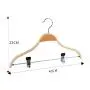 Plywood Bend Wooden Hangers Light Weight Durable Natural Wood Suit/Coat and Pants Hanger with clipper Natural Finish, 10-Pack