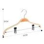 Plywood Bend Wooden Hangers Light Weight Durable Natural Wood Suit/Coat and Pants Hanger with clipper Natural Finish, 10-Pack
