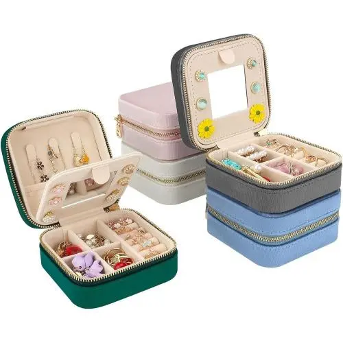 Plush Velvet Travel Jewelry Case, Mini Jewelry Box, Small Jewelry Organizer Portable Display Jewelry Storage Case for Rings Earrings Necklace Bracelet Bangle,Gifts for Girls Women Plush Velvet Travel Jewelry Case, Mini Jewelry Box, Small Jewelry Organizer Portable Display Jewelry Storage Case for Rings Earrings Necklace Bracelet Bangle,Gifts for Girls Women