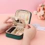 Plush Velvet Travel Jewelry Case, Mini Jewelry Box, Small Jewelry Organizer Portable Display Jewelry Storage Case for Rings Earrings Necklace Bracelet Bangle,Gifts for Girls Women