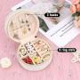 Plush Velvet Travel Jewelry Case, Mini Jewelry Box, Small Jewelry Organizer Portable Display Jewelry Storage Case for Rings Earrings Necklace Bracelet Bangle,Gifts for Girls Women