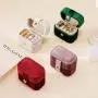 Plush Velvet Travel Jewelry Case, Mini Jewelry Box, Small Jewelry Organizer Portable Display Jewelry Storage Case for Rings ,Gifts for Girls Women