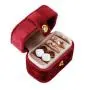 Plush Velvet Travel Jewelry Case, Mini Jewelry Box, Small Jewelry Organizer Portable Display Jewelry Storage Case for Rings ,Gifts for Girls Women