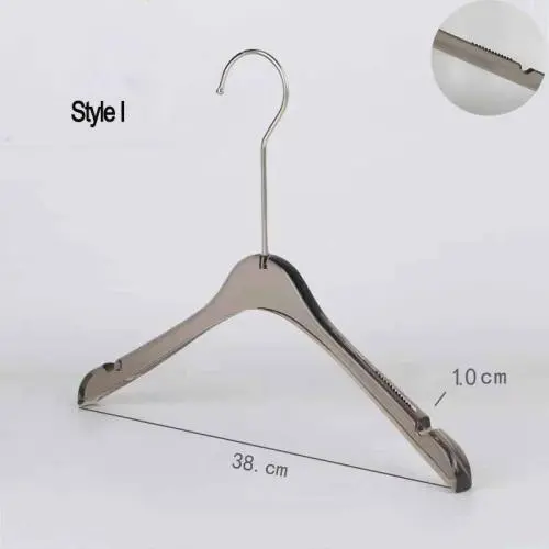 Free Customization Logo 1pcs High Quality Grey Acrylic Hangers, Made of Gray Acrylic for a Luxurious Look and Feel with Swivel Hook (Shirt) for Women