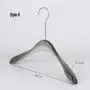 Free Customization Logo 1pcs High Quality Grey Acrylic Hangers, Made of Gray Acrylic for a Luxurious Look and Feel with Swivel Hook (Shirt) for Women
