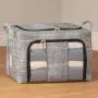 Fun home Clothes Storage Organizer Bins, Foldable Storage Bins-Linen Cloth stainless Steel Frame Storage Box for Clothing Storage with Foldable Clear Window & Reinforced Handles Fun home Clothes Storage Organizer Bins, Foldable Storage Bins-Linen Cloth stainless Steel Frame Storage Box for Clothing Storage with Foldable Clear Window & Reinforced Handles